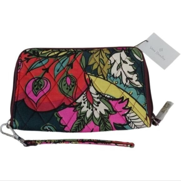 Vera Bradley RFID Grab & Go Wristlet in Autumn Leaves, Large - Picture 1 of 4